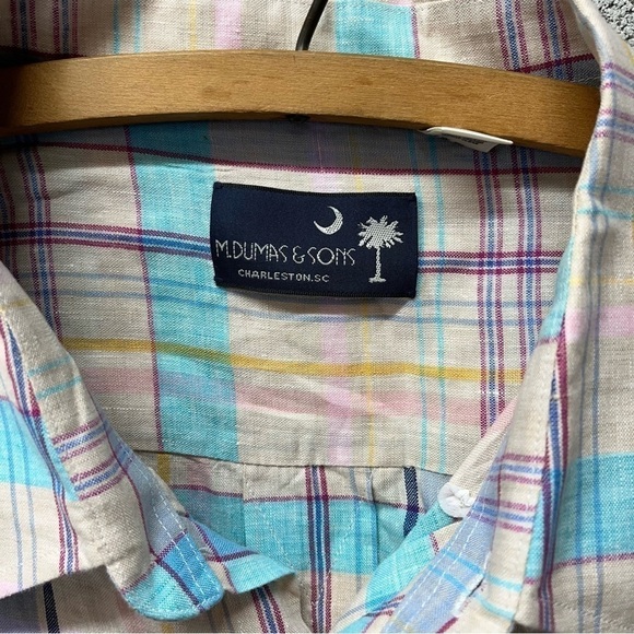 M. Dumas & Sons Pastel Plaid Linen Button Down - Picture 5 of 8